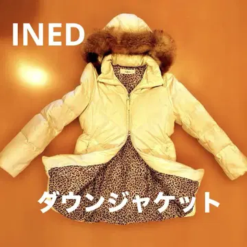 INED 퍼 트리밍 화이트 다운 자켓