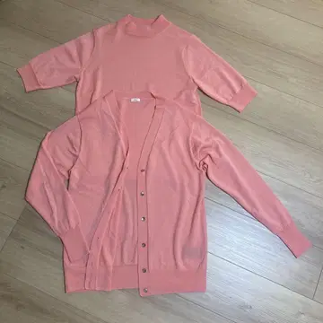 IENA ALBA V넥 앙상블 살몬 핑크
