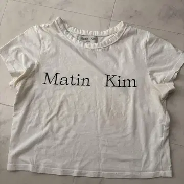 정품 Matin Kim 로고 크롭 T셔츠