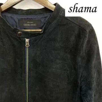 shama 소가죽 스웨이드 가죽 지퍼 자켓 스탠드 카라 샤마