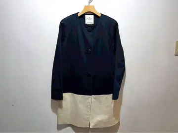 새상품급 kate spade 노카라 코트 투톤 코트