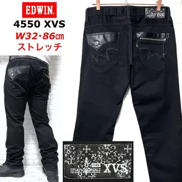 EDWIN XVS 스트레치 워크 팬츠 웨스턴 PU 가죽 장식
