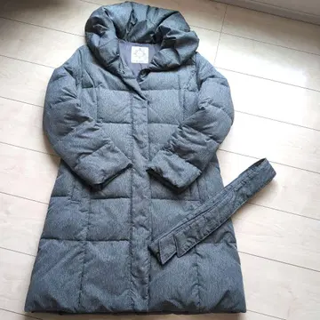 PATTERN 그레이 롱 다운 자켓 벨트 포함