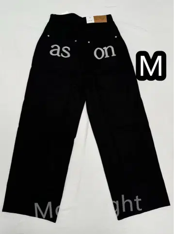 [인기 상품] ason 블랙 와이드 레그 데님 팬츠 사이즈 M