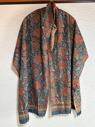 ANOKHI 아노키 블록 프린트 숄 스톨 금박