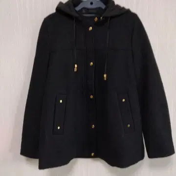 ZARA BASIC 나일론 후드 부착 블랙 자켓 M