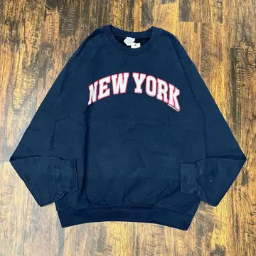 GILDAN S NEW YORK 프린트 네이비 트레이닝복 아메카지
