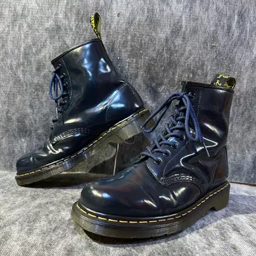 닥터마틴 8홀 부츠 US8M 26cm 상당 네이비 가죽 신발
