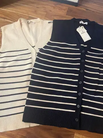 자라 스트라이프 니트 베스트 2세트