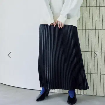 블랙 플리츠 스커트 FREE SIZE