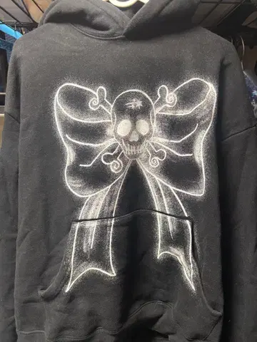 niceghostclub 스컬 리본 후디 블랙