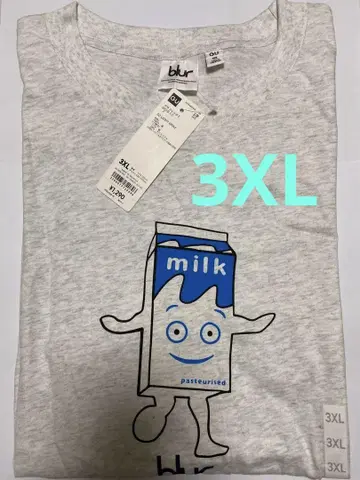 GU BLUR 티셔츠 지유 브라 밀크군 3XL