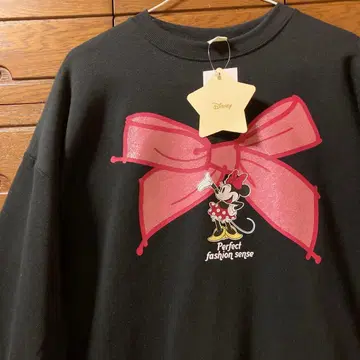 디즈니 미니 마우스 리본 프린트 맨투맨 트레이닝복