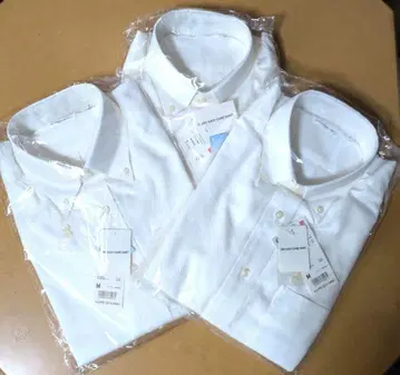 UNIQLO 버튼다운 드라이 이지케어 셔츠 화이트 긴팔 M 3개 새상품