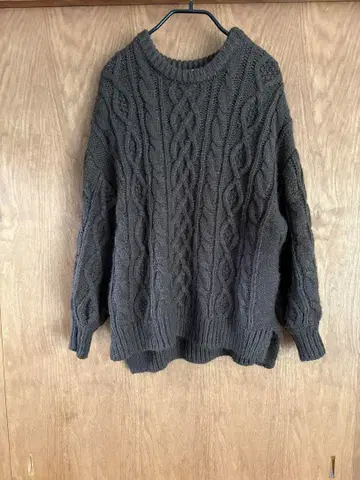 FREAK'S STORE 다크 브라운 케이블 니트