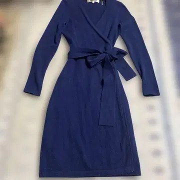 Diane von Furstenberg 네이비 랩 원피스 캐시미어