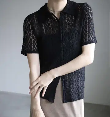 레이스 셔츠 블랙