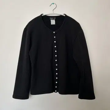 agnis b. 블랙 버튼 달린 가디건 속기모 사이즈 2
