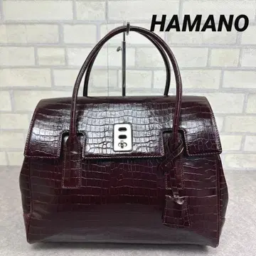 HAMANO 하마노 악어 엠보싱 핸드백 토트 와인 레드