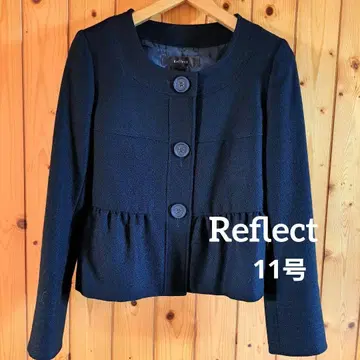 리플렉트 노카라 자켓 블랙 11호 티어드 밑단