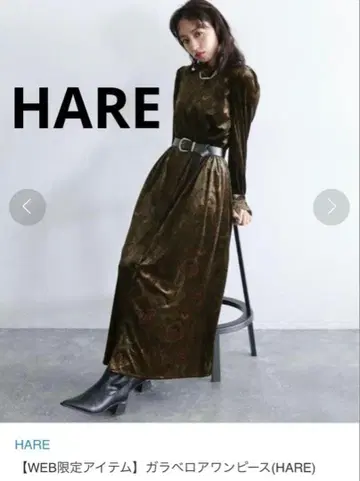 HARE 페이즐리 무늬 벨로아 원피스 web 한정 판매