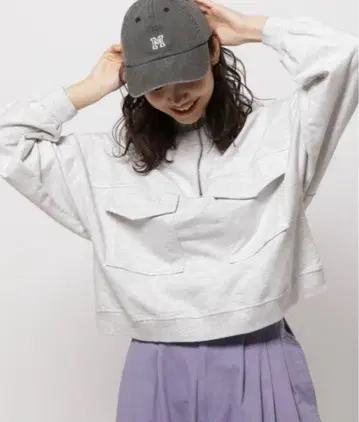 니코앤드 하프 지퍼 BIG 포켓 풀오버 M 오트밀 맨투맨
