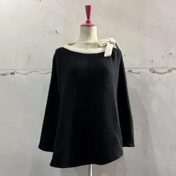 구제 의류 여성용 캐시미어 케이프 화이트 블랙 vintage cape