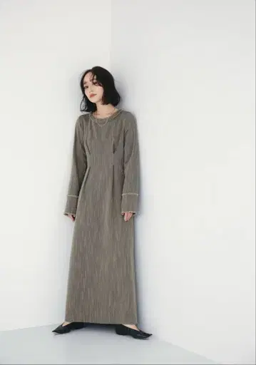 [ 완판 ] hella 원피스 WAIST TUCK TWEEDY DRESS