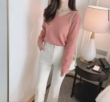 citywoman V넥 소프트 니트 p612301