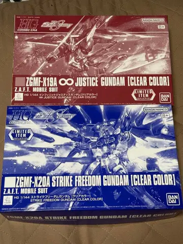 HG 건담 베이스 한정판 스트프리&인저스 클리어 컬러 2종 세트
