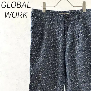 GLOBAL WORK 앵클 팬츠 미니 꽃무늬 포켓 부착 XL 빅