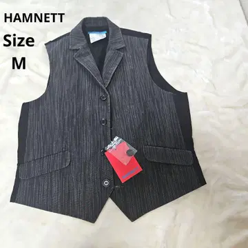 [택 포함 HAMNETT] 블랙 스트라이프 베스트 사이즈 M