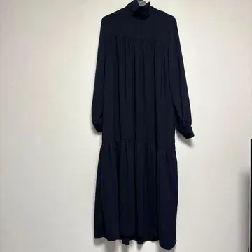 nano universe 네이비 카라 부착 롱 원피스