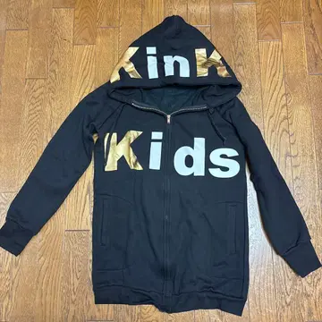Kink Kids 후드 부착 후드티 블랙