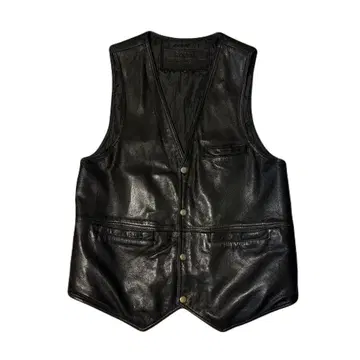 Roman Real Leather Vest Black