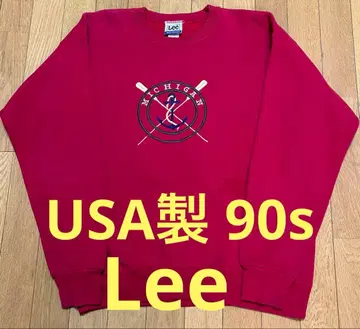 90s USA Lee MICHIGAN 자수 맨투맨 닻 모티브