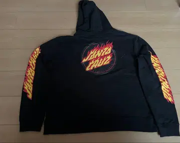 산타크루즈 파이어 패턴 후드티 4점 프린트 블랙