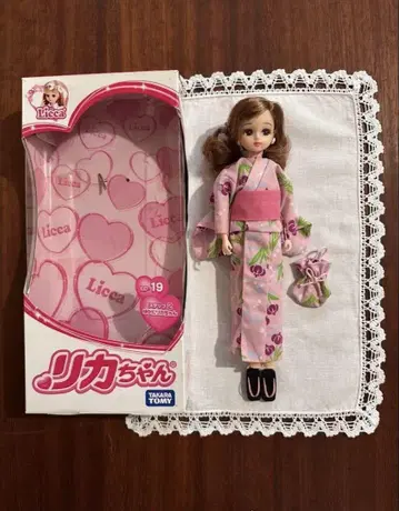 유카타 리카짱 LD-19 핑크 꽃무늬 기모노