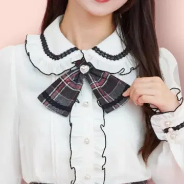 Secret Honey 긴팔 블라우스 화이트 크로스 타이 포함