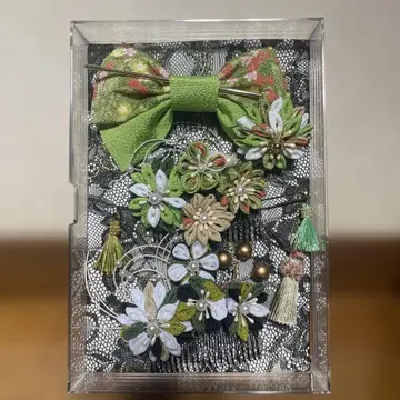 핸드메이드 츠마미자이쿠 머리 장식 일본 의류 7종 세트