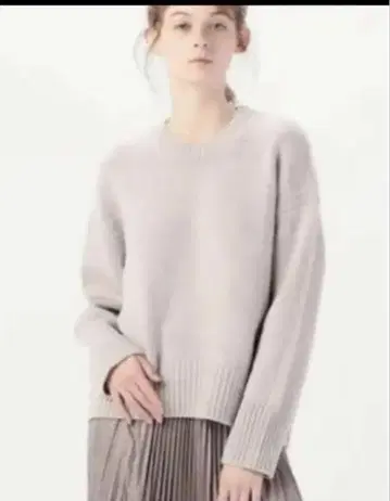 GALERIE VIE 파인 울 크루넥 풀오버 S 라이트 그레이