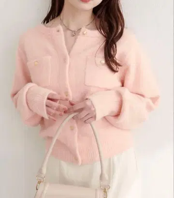 natural couture 수플레얀 금장 버튼 포켓 가디건
