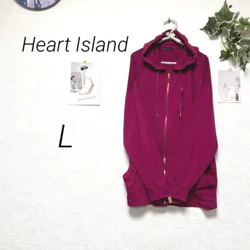 10434 Heart Island 집업 후드티 L 레이온 혼방