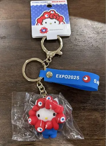 산리오 미야쿠미야쿠 오사카 간사이 만박 입체 마스코트 키티 키링