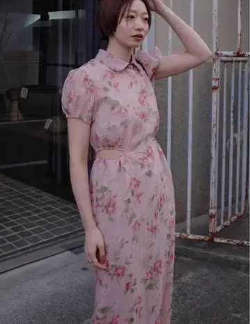 SheerFlowerMini Puff Onepiece [ CLANE ]
