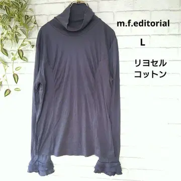 [ m.f.editorial ] 긴팔 티셔츠 밴드 카라 L 퍼플 그레이