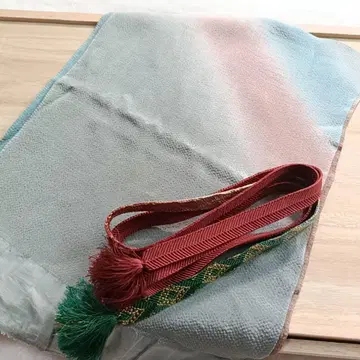 헤11 허리띠 오비 장식 천 세트 파랑 베이지