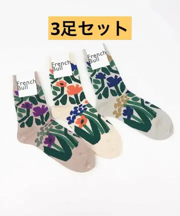 3켤레 세트 프렌치불 플로레 양말 꽃무늬 French Bull
