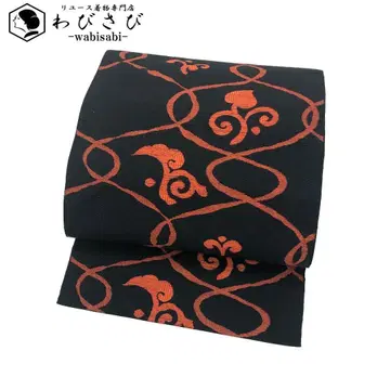 나고야 오비  당초 무늬 블랙 컬러 O-5582