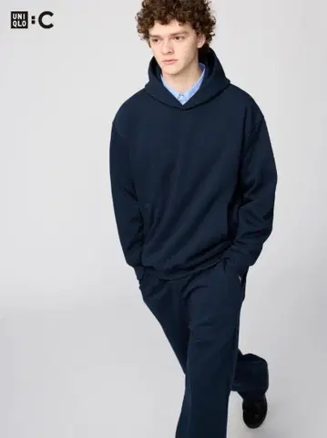 [ UNIQLO C ] 맨투맨 오버사이즈 풀후드티 XL 네이비